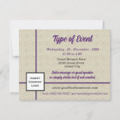 Invitation Logo Professionnel Améthyste Tourle violet (Dos)