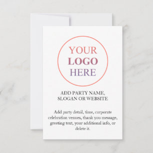 Invitation Logo promotionnel personnalisé - Pas de commande m