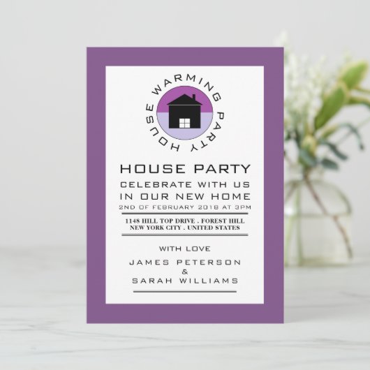 Invitation Logo Purple House, House Party, House Party (Debout devant)