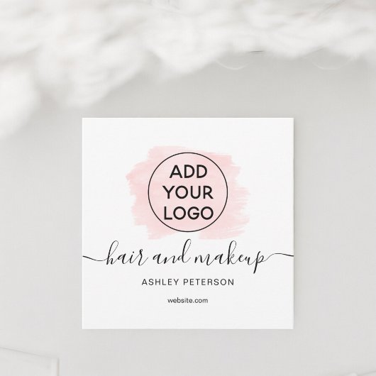 Invitation Logo rose brosse typographie maquillage cheveux