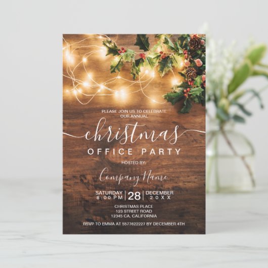 Invitation Logo rustique de la marque de Noël (Debout devant)