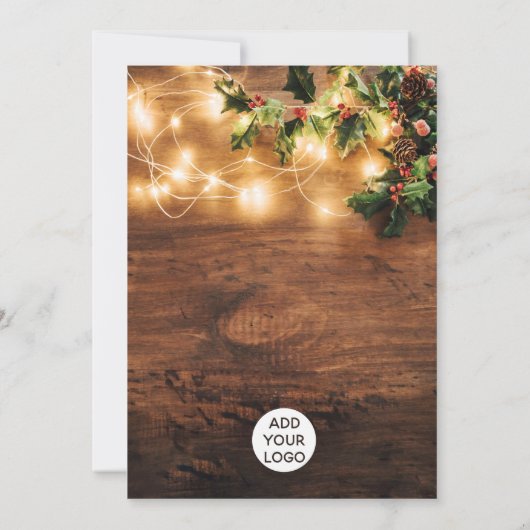 Invitation Logo rustique de la marque de Noël (Dos)