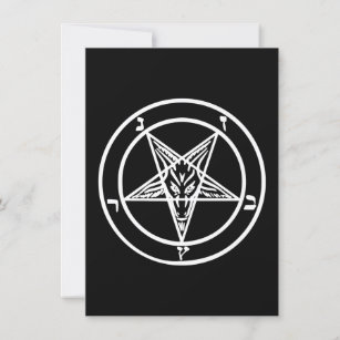 Invitation Logo satanique de la chèvre de Pentagram inversée 