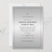 Invitation Logo Silver Grey Business Company Dinner Party (Devant)