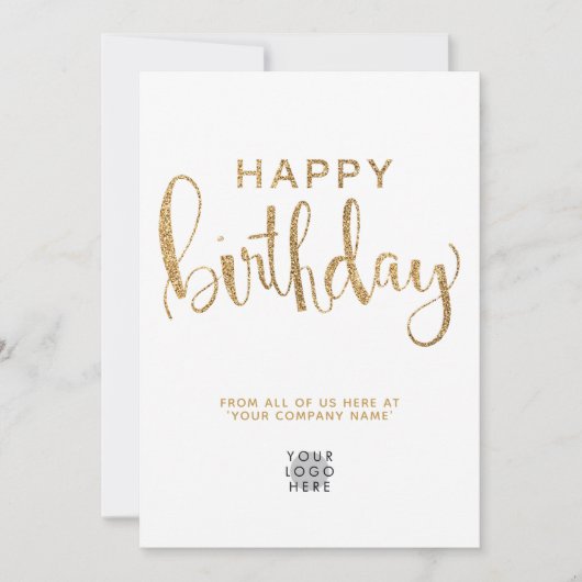 Invitation Logo simple Faux Gold Parties scintillant Bonne ca (Devant)