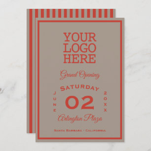 Invitation Logo Stone Grey Habanero Red Business Ouverture