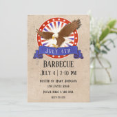 Invitation Logo vintage du 4 juillet (Debout devant)