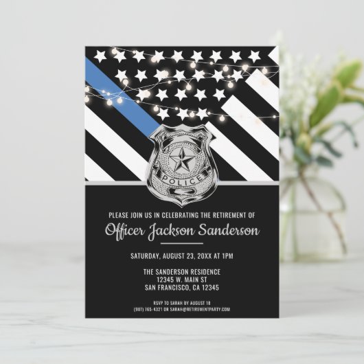 Invitation Loi sur la retraite de la police Agent de la force (Debout devant)