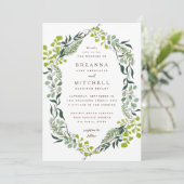 Invitation Loin d'Eucalyptus Hand-Drawn Greenery Wedding (Debout devant)