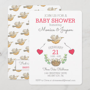 Invitation L'Oiseau De Mama Le Plus Doux Survolant Le Baby sh