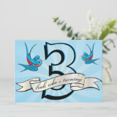 Invitation l'oiseau d'hirondelle de tatouage badine (Debout devant)