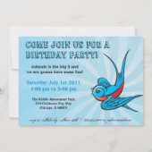 Invitation l'oiseau d'hirondelle de tatouage badine (Dos)