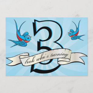 Invitation l'oiseau d'hirondelle de tatouage badine