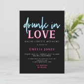 Invitation LOLA Editable Neon Drunk In Love Bachelorette (Debout devant)