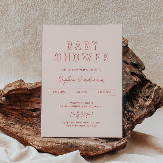 Invitation LOLA Modern Girl Baby shower