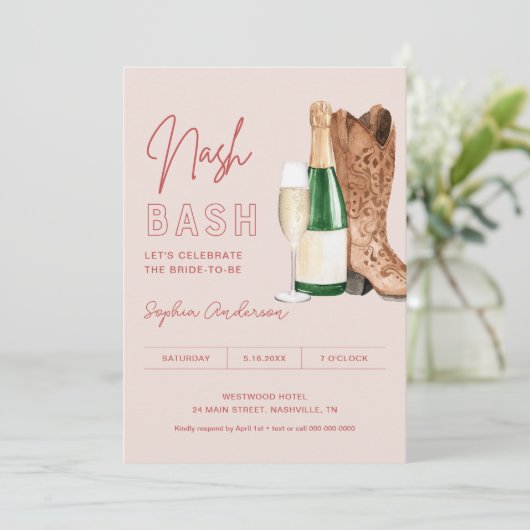 Invitation LOLA Nash Bash Bachelorette Party (Debout devant)