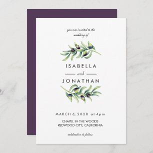 Invitation L'Olivier   Deux Branches mariage rustique
