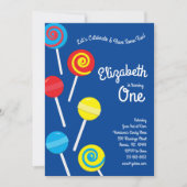 Invitation Lollipop Candy 1er anniversaire (Devant)