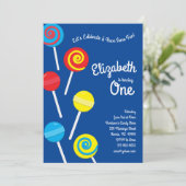 Invitation Lollipop Candy 1er anniversaire (Debout devant)
