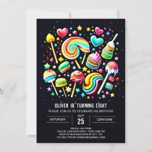 Invitation Lollipop Candy Paradise Anniversaire