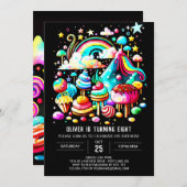 Invitation Lollipop Candyland Anniversaire (Devant / Derrière)