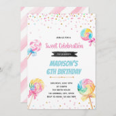 Invitation Lollipop cantine anniversaire (Devant / Derrière)