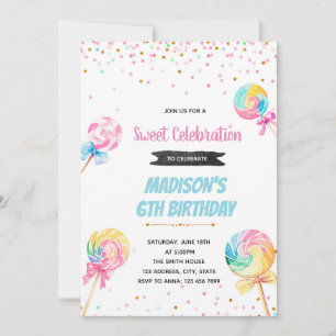 Invitation Lollipop cantine anniversaire
