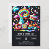 Invitation Lollipop Wonderland moderne Anniversaire (Devant)
