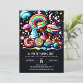 Invitation Lollipop Wonderland moderne Anniversaire (Debout devant)