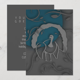 Invitation L'ombre de la Turquie noir par la lune