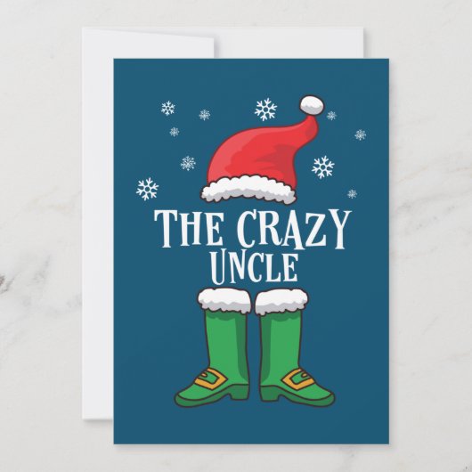Invitation L'oncle fou - Un elfe de Noël familial (Devant)