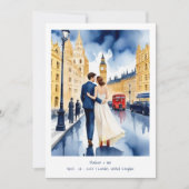 Invitation London Big Ben Colorful Cityscape Wedding Couple (Devant)