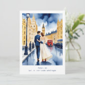 Invitation London Big Ben Colorful Cityscape Wedding Couple (Debout devant)