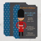 Invitation London Guard Boy Birthday Party (Devant / Derrière)