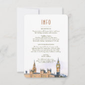 Invitation London Insert INFO Details England Wedding (Devant)