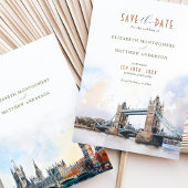 Invitation London Tower Bridge Big Ben Sauvez la date