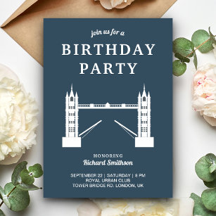 Invitation London Tower Bridge fête d'anniversaire