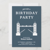 Invitation London Tower Bridge fête d'anniversaire (Devant)