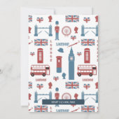 Invitation London Tower Bridge fête d'anniversaire (Dos)