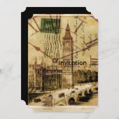 Invitation London Tower Pont clocktower big ben (Devant / Derrière)