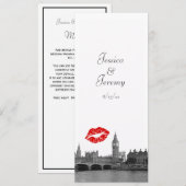 Invitation Londres Angleterre Royaume-Uni Toit Menu Réception (Devant / Derrière)