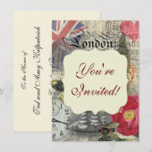 Invitation Londres Angleterre Voyage Europe Vintage Art (Devant / Derrière)