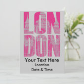 Invitation Londres rose (Debout devant)