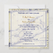Invitation Long Island The Hamptons Map Distressed Mariage SQ (Dos)
