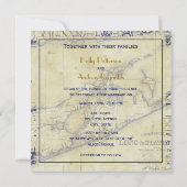 Invitation Long Island The Hamptons Map Distressed Mariage SQ (Dos)