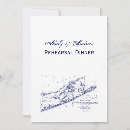 Invitation Long Island The Hamptons Map VC (Devant)