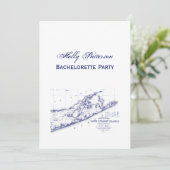 Invitation Long Island The Hamptons Map VC Bachelorette Party (Debout devant)