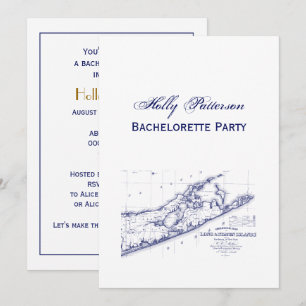 Invitation Long Island The Hamptons Map VC Bachelorette Party