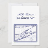 Invitation Long Island The Hamptons Map VC Bachelorette Party (Devant)