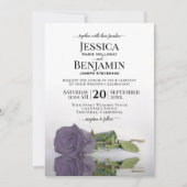 Invitation Long-Stemmed Dusty Purple Rose Elegant Wedding (Devant)